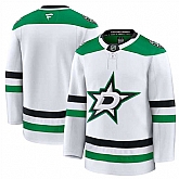 Men's Dallas Stars Custom White 2024-25 Away Stitched Hockey Jersey